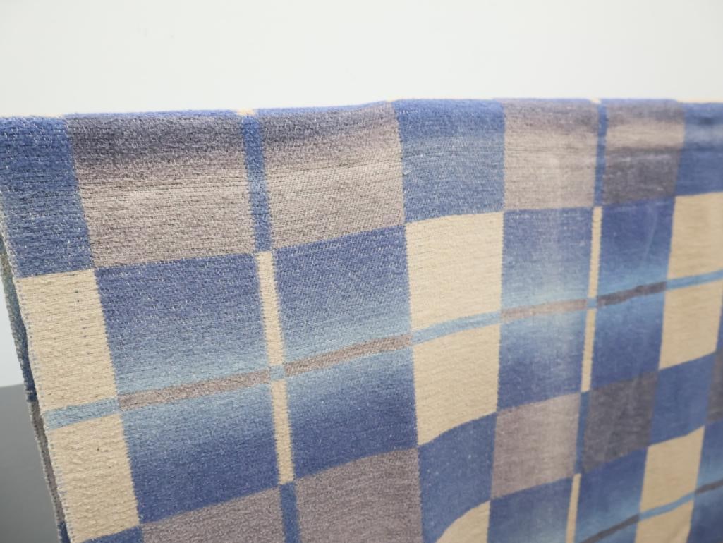 Vintage Blue and White Camp Blanket - 11