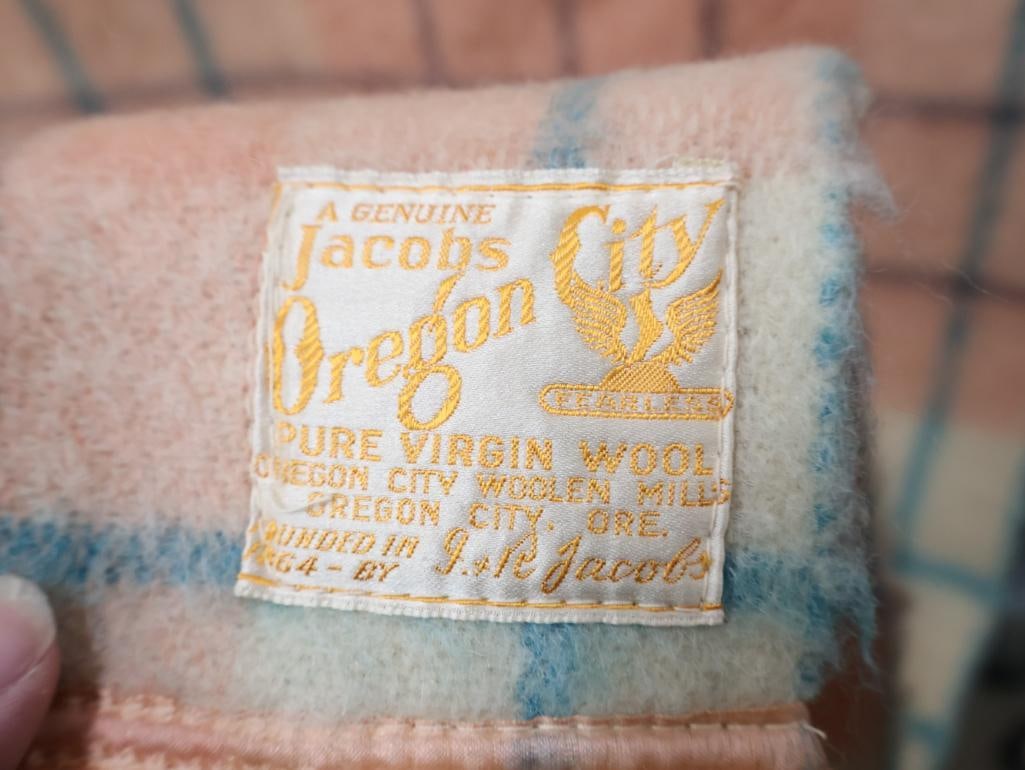 Vintage Jacobs Oregon City Virgin Wool Blanket - 5