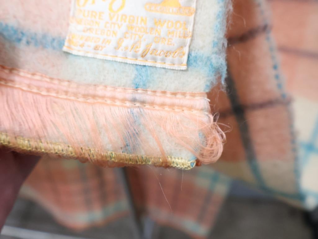 Vintage Jacobs Oregon City Virgin Wool Blanket - 7