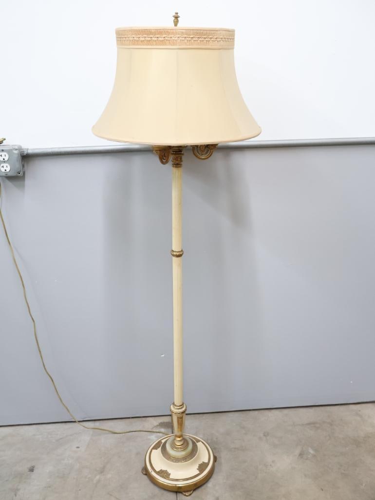 Vintage Four Bulb Floor Lamp with Shades - 2