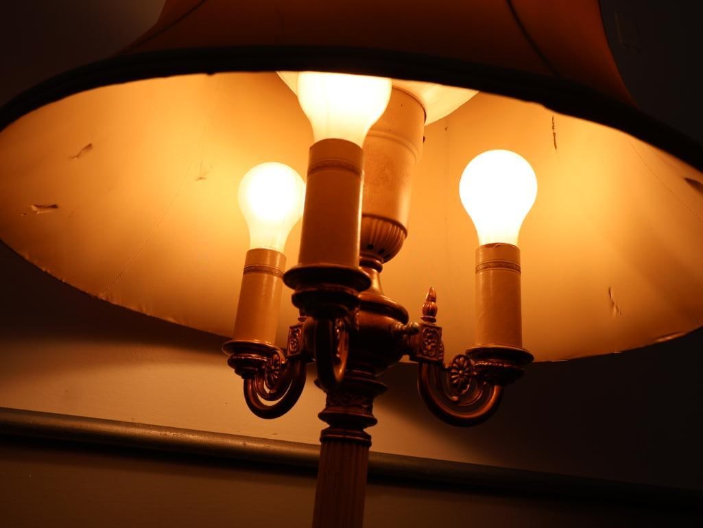 Vintage Four Bulb Floor Lamp with Shades - 5