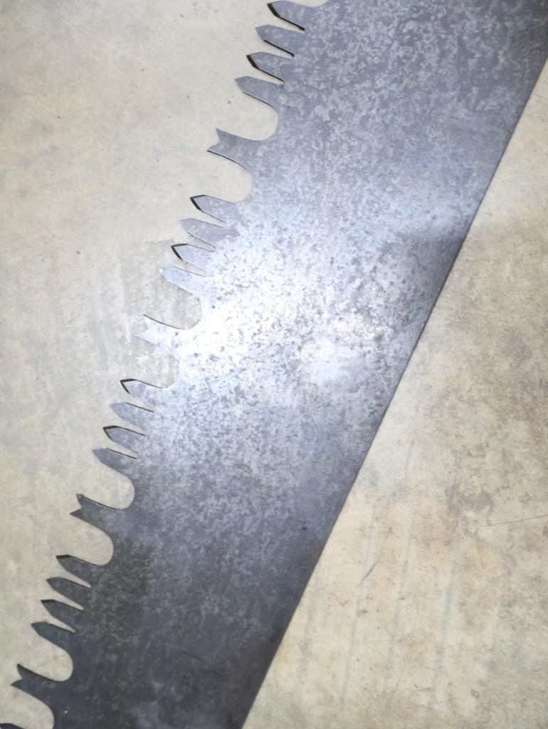 Antique Long Two Man Crosscut Saw with Handles - 7