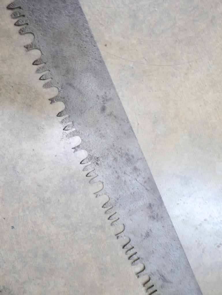 Antique Two Man Crosscut Saw with Handles - 8