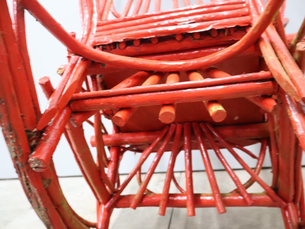 Vintage Bent Willow Wood Rocking Chair - 12