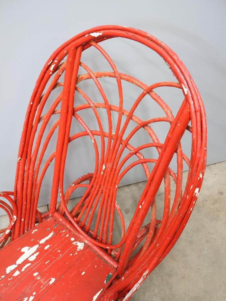 Vintage Bent Willow Wood Rocking Chair - 2