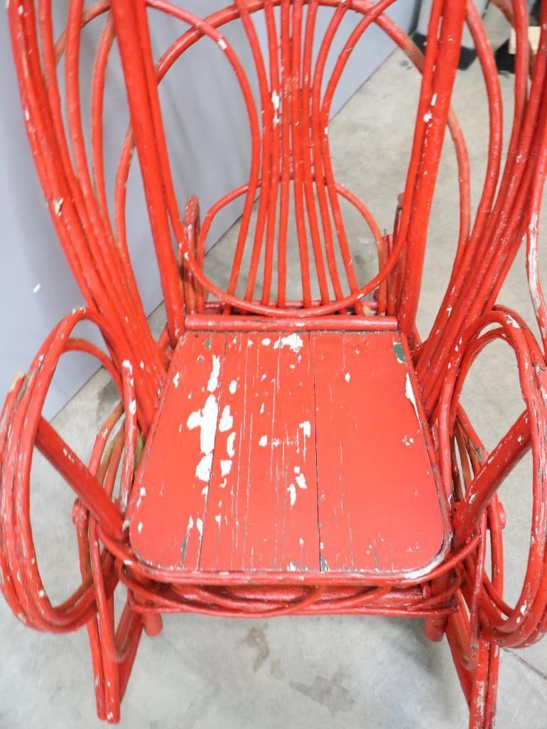 Vintage Bent Willow Wood Rocking Chair - 3