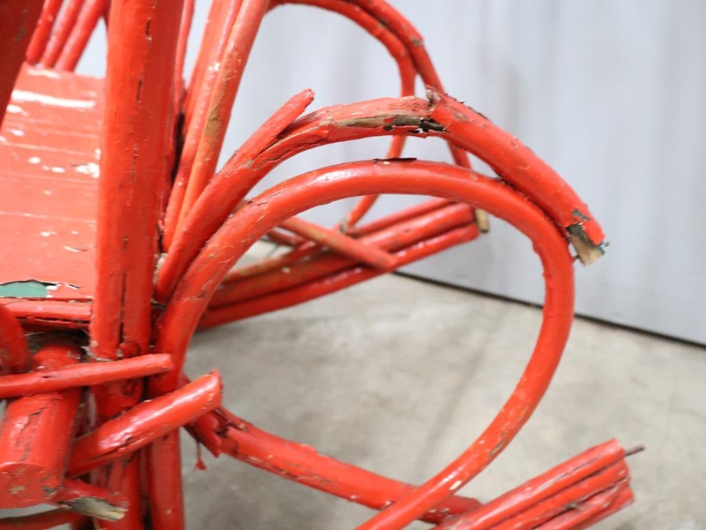 Vintage Bent Willow Wood Rocking Chair - 7