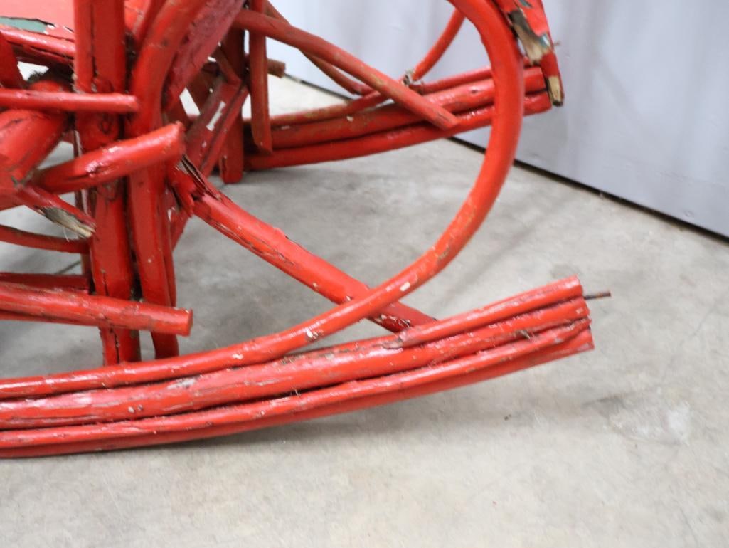 Vintage Bent Willow Wood Rocking Chair - 8