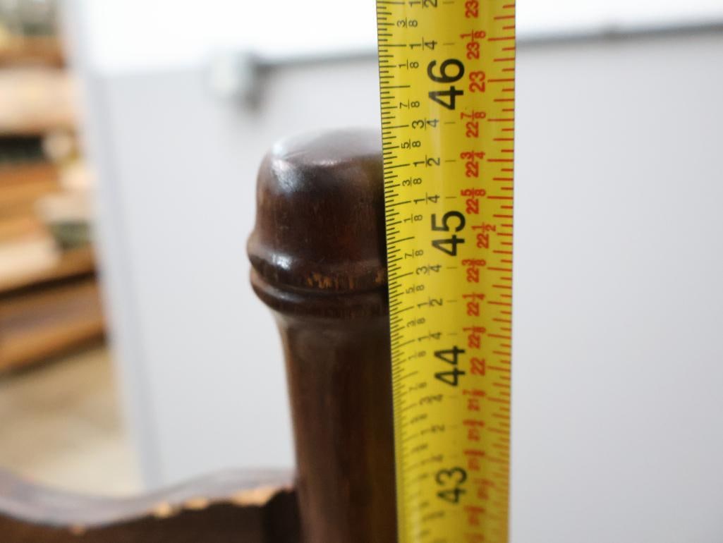 Antique Pressed Back Chair With Bent Wood Arm Rests - 10