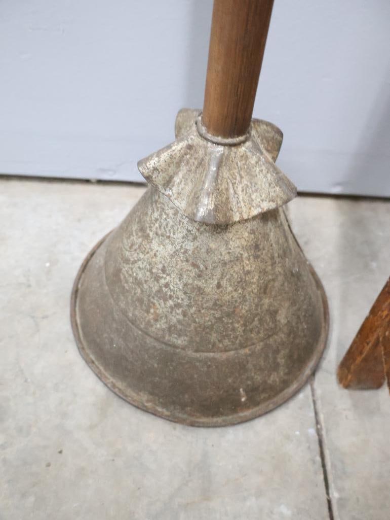 Antique Long Handle Clothes Washer and Folding Step Stool - 5