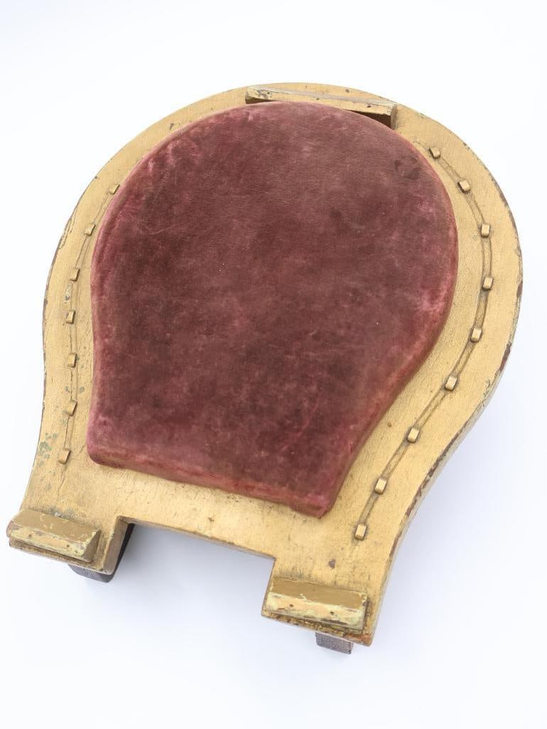 Antique Horseshoe Shaped Footstool - 3