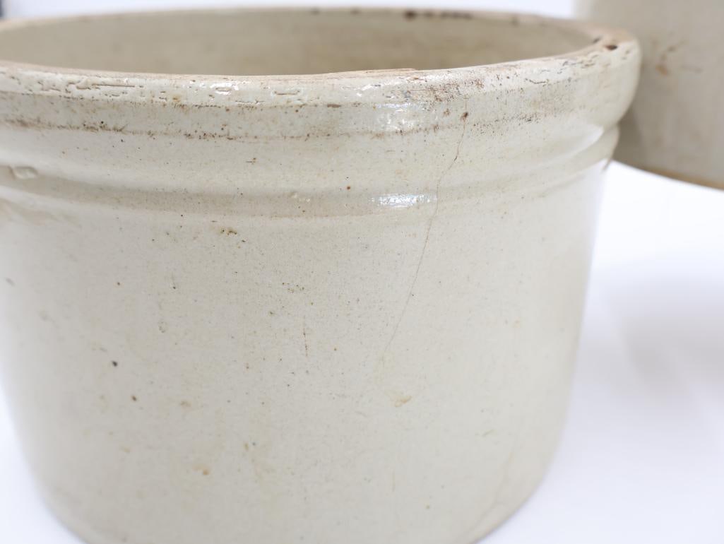 Stoneware Bean Pot and Short Crock - 4