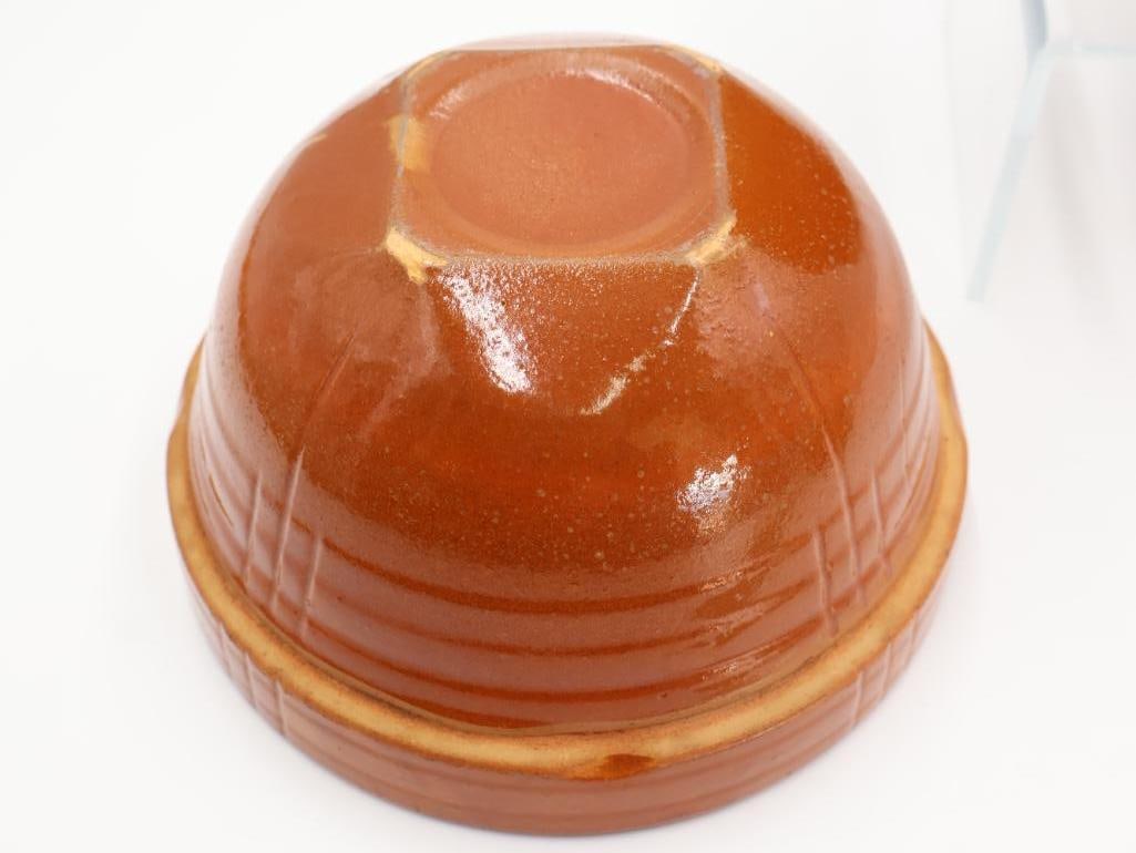 Three Vintage Glazed Stoneware Mixing Bowls - 10