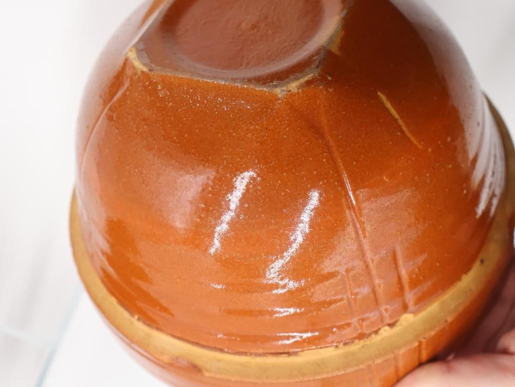 Three Vintage Glazed Stoneware Mixing Bowls - 11
