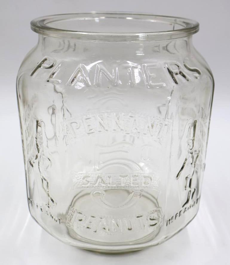 Vintage Planters Peanuts Glass Store Display Jar - 10
