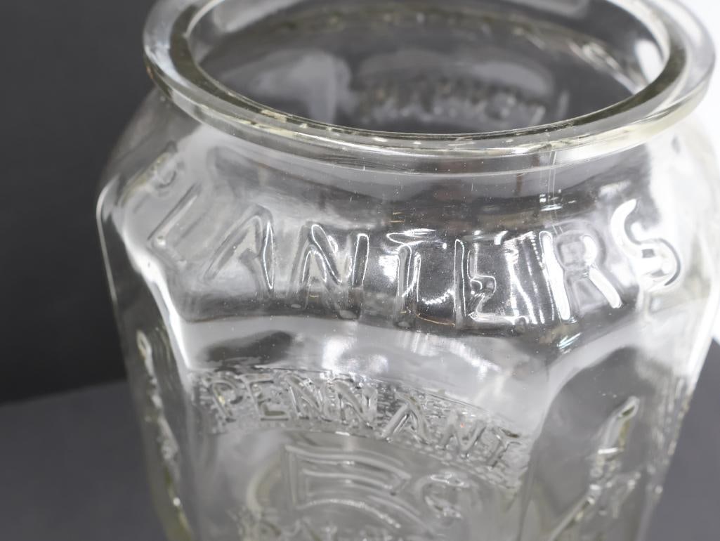 Vintage Planters Peanuts Glass Store Display Jar - 4