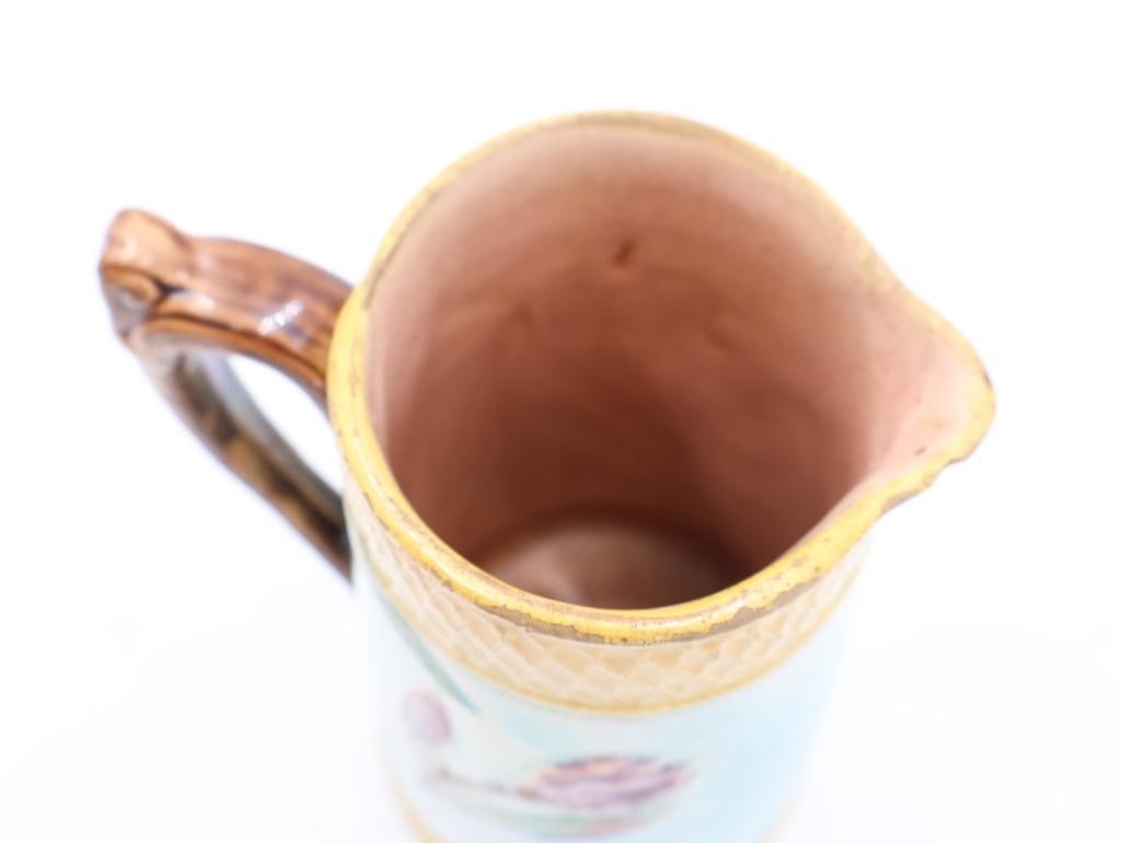 Antique Doulton Lambeth Stoneware Pottery Jug and Majolica Flower Pitcher - 10