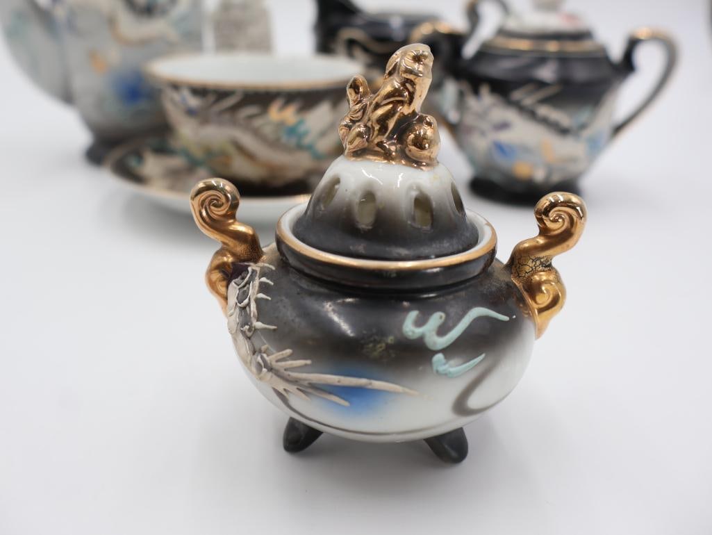 Vintage Dragonware Tea Set with Lithophane Tea Cup - 14
