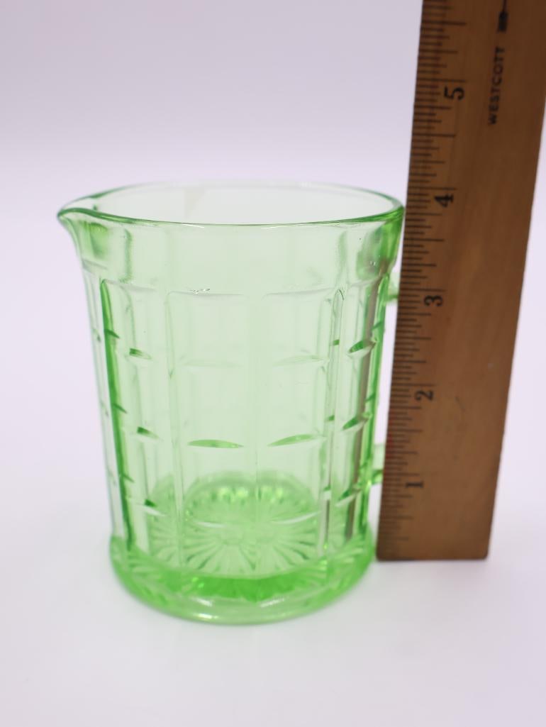 Vintage Green Uranium Glass Creamer - 2