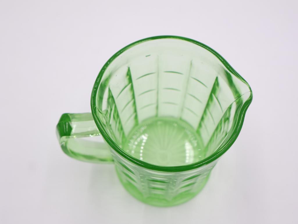 Vintage Green Uranium Glass Creamer - 4