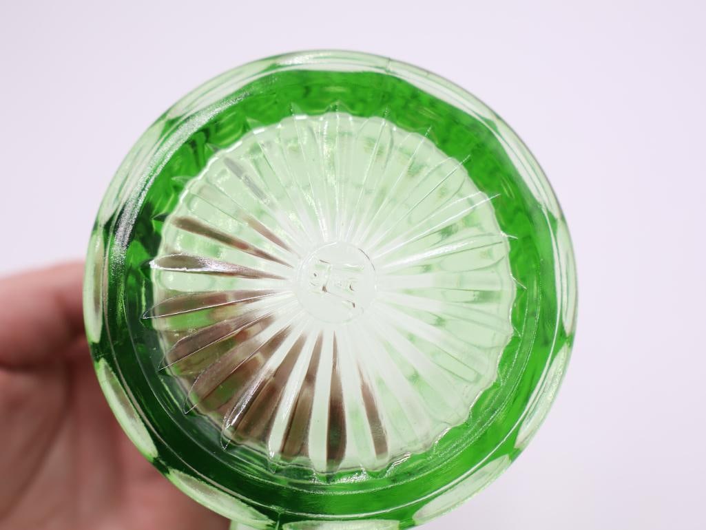 Vintage Green Uranium Glass Creamer - 5
