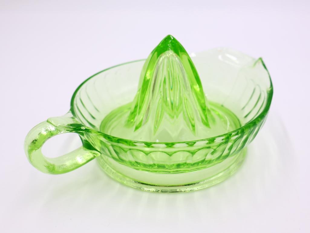 Vintage Uranium Green Glass Juicer - 3