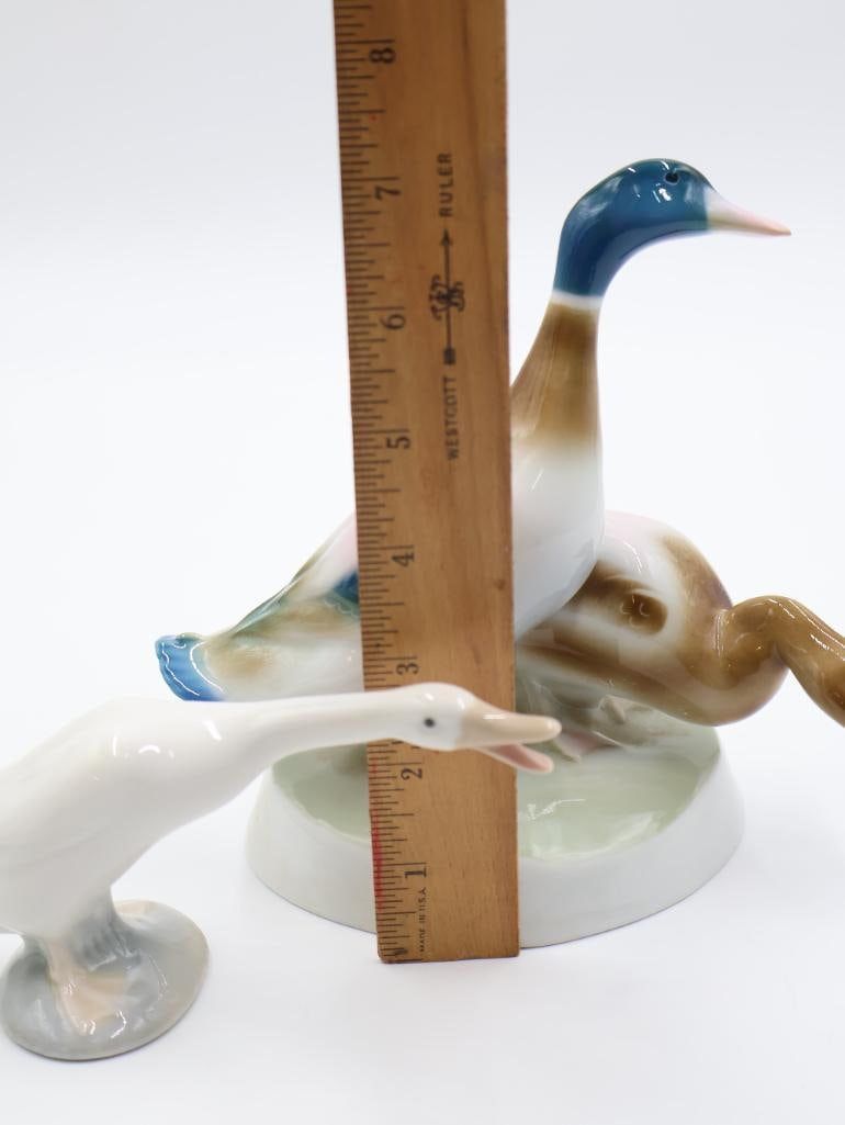 Vintage Lladro and Zsolnay Goose and Duck Statues - 3