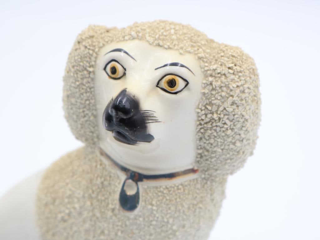 Antique Confetti Staffordshire White Dog - 3