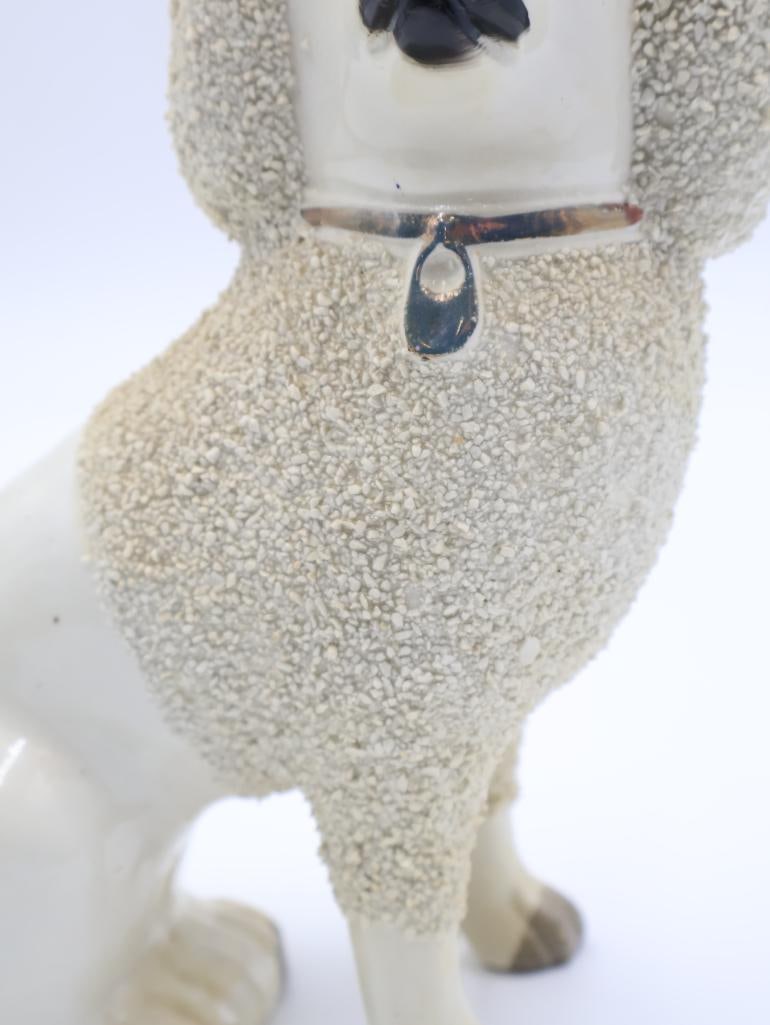 Antique Confetti Staffordshire White Dog - 4