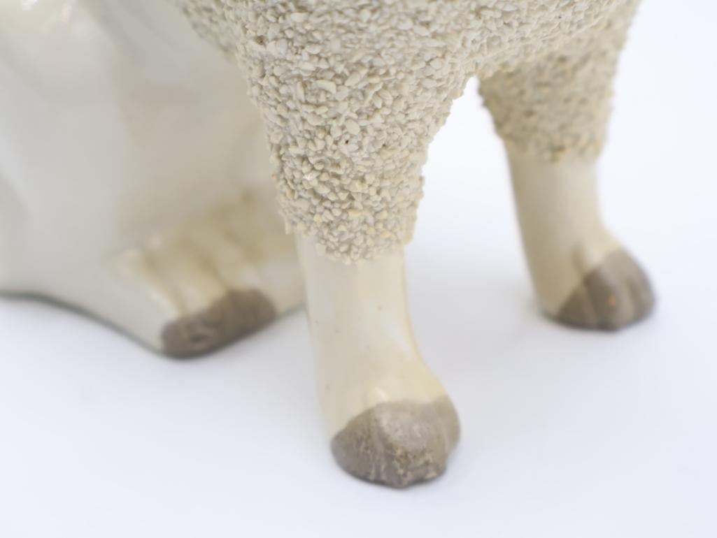 Antique Confetti Staffordshire White Dog - 5