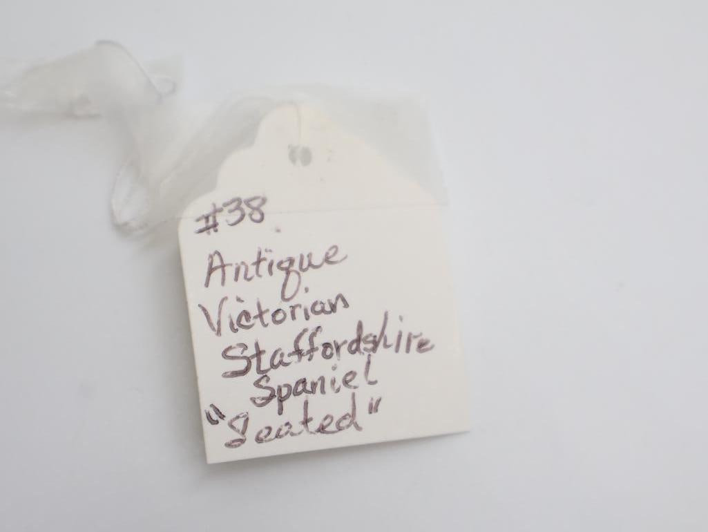 Antique Confetti Staffordshire White Dog - 9