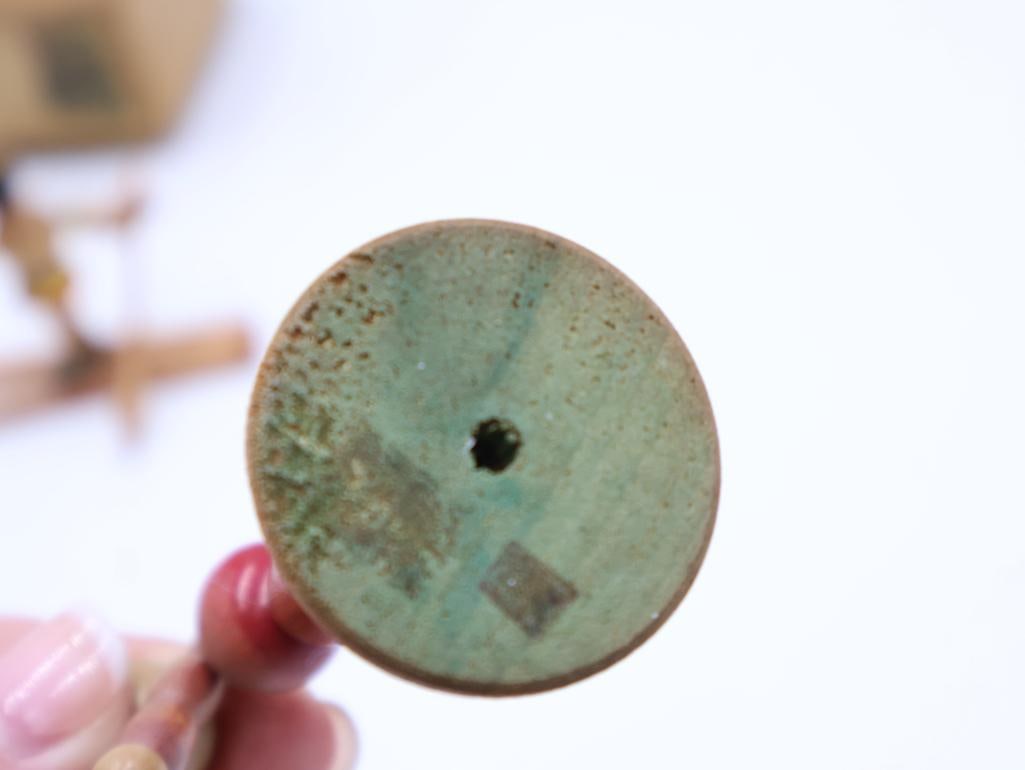 Three Vintage Wackelfigur Wood Jointed Bead Toys - 7