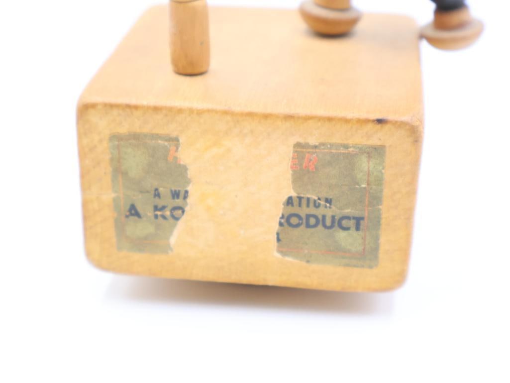 Three Vintage Wackelfigur Wood Jointed Bead Toys - 9