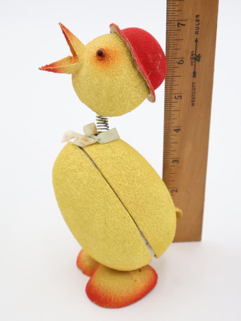 Vintage German Papier-Mache Easter Candy Container with Red Bowler Hat - 2