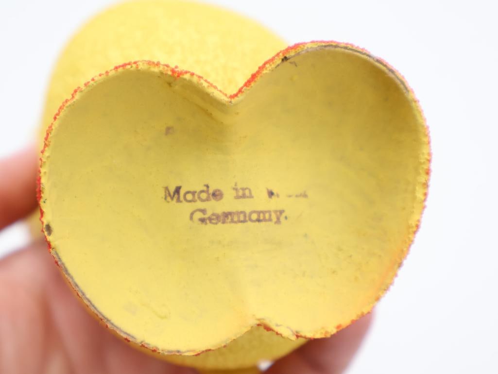 Vintage German Papier-Mache Easter Candy Container with Red Bowler Hat - 5