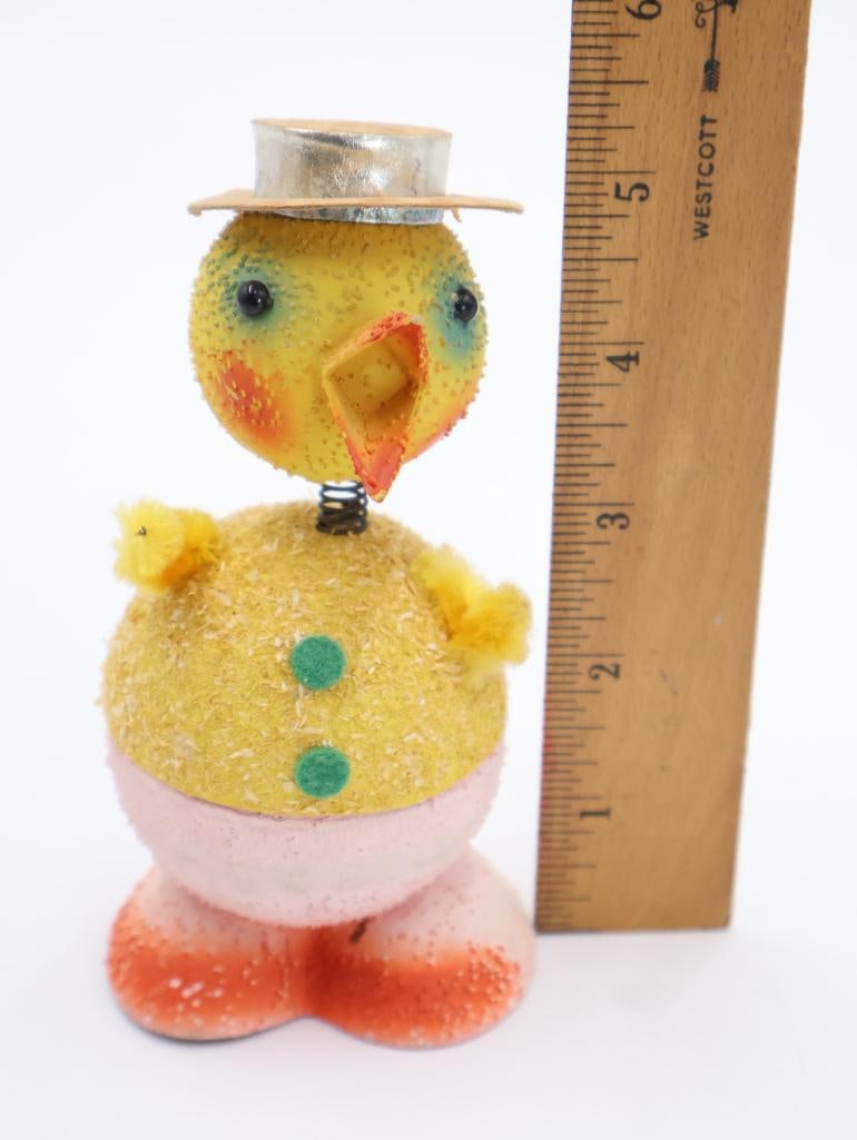 Vintage German Papier-Mache Easter Candy Container with Pink Bottom - 2