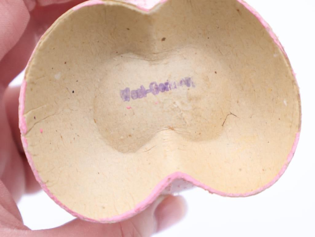 Vintage German Papier-Mache Easter Candy Container with Pink Bottom - 7