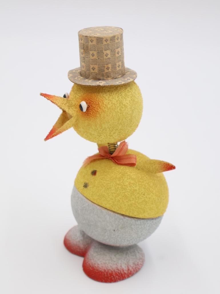 Vintage German Papier-Mache Easter Candy Container with Top Hat - 3