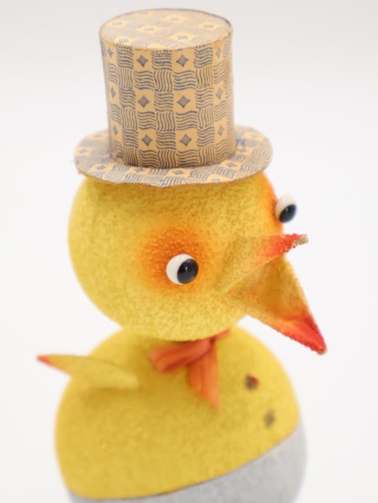 Vintage German Papier-Mache Easter Candy Container with Top Hat - 5