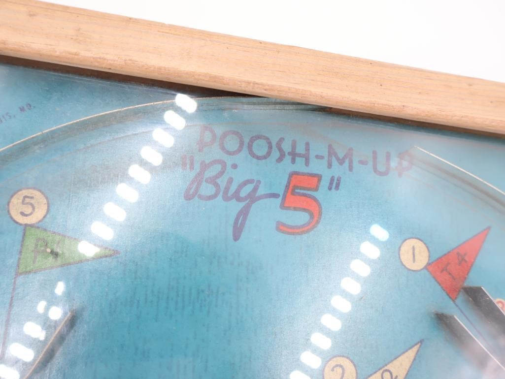 Vintage Poosh-M-Up Big 5 Tabletop Pinball Game - 8