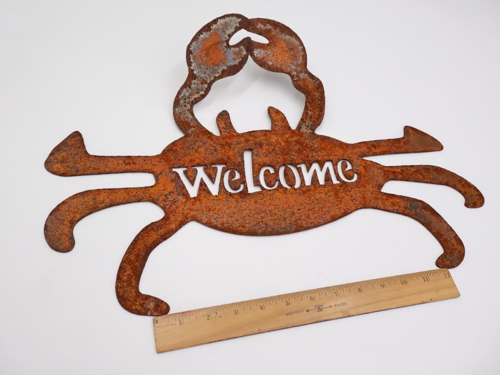Brass Ship Anchor Door Knocker and Welcome Crab Decor - 4