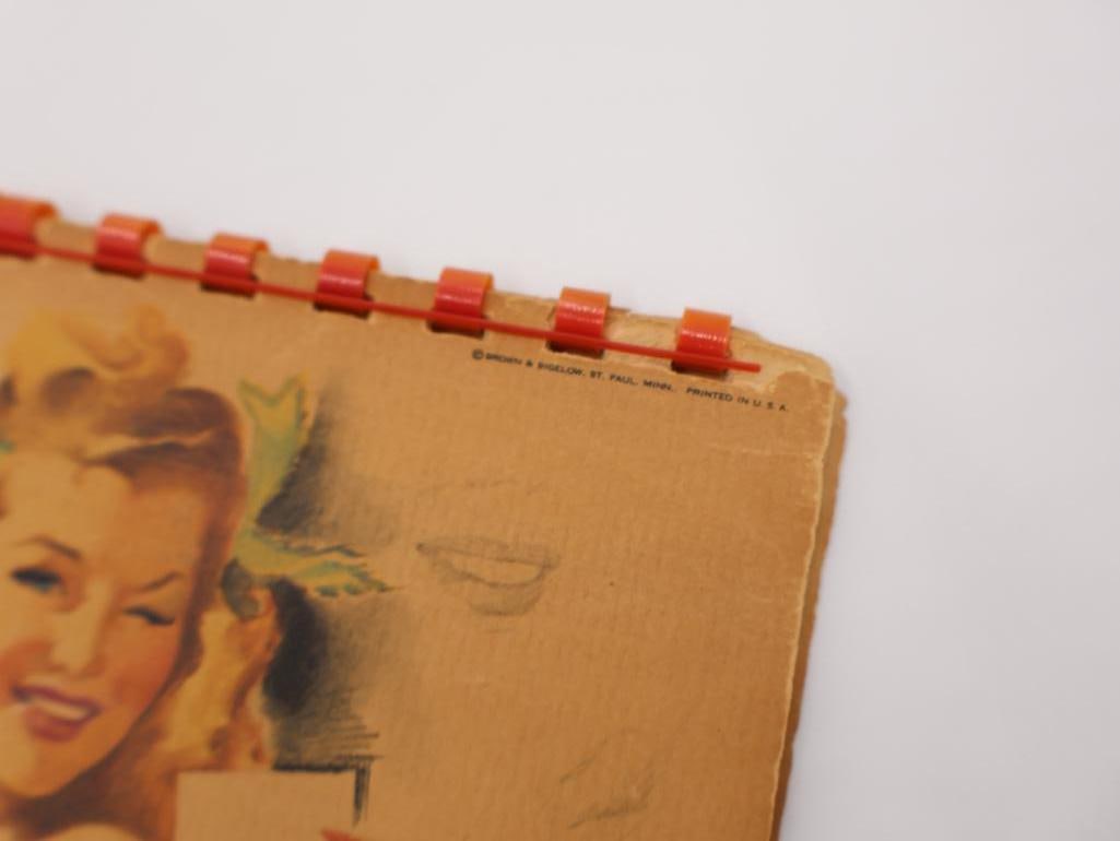 Vintage 1949 Advertising Pin Up Calendar and Vintage Jantzen Lingerie/Swimwear box - 6