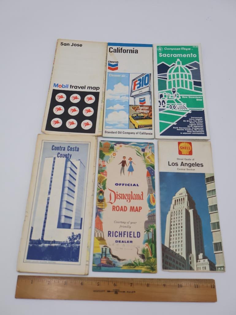 Vintage 1955 Disneyland Map and More California Vintage Maps - 2