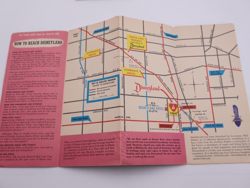 Vintage 1955 Disneyland Map and More California Vintage Maps - 5