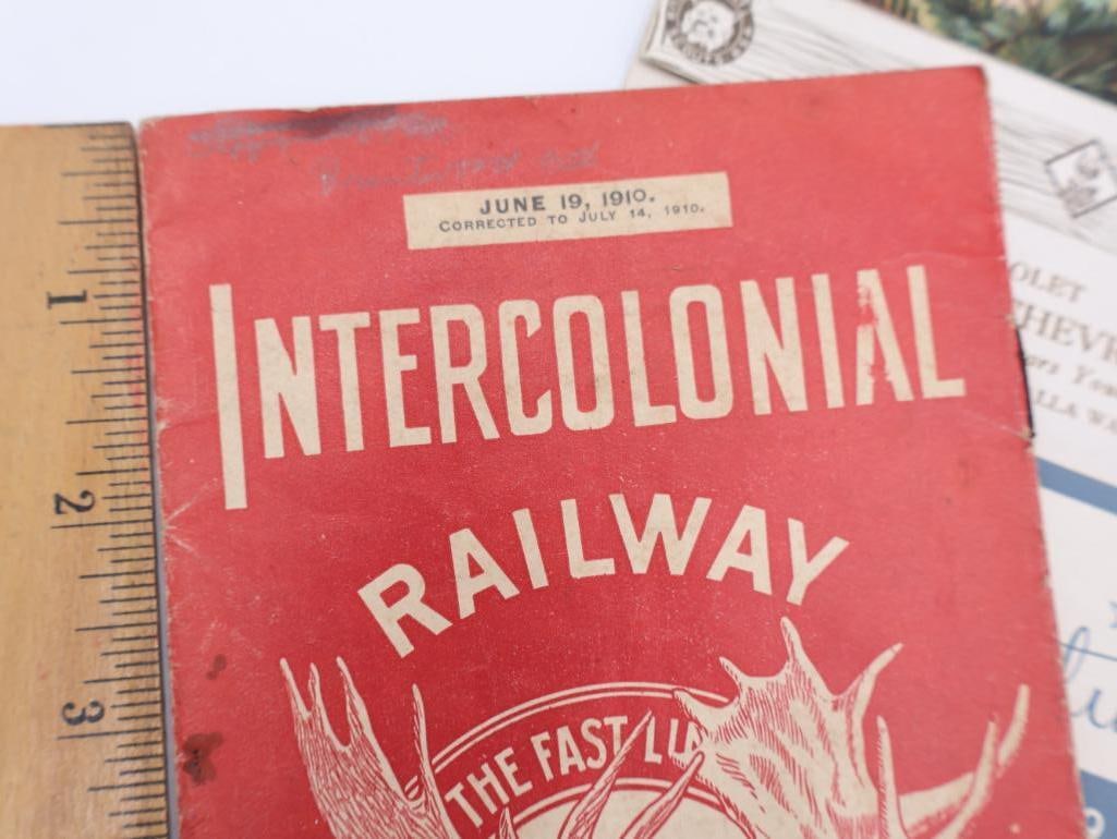 Antique 1910 Intercolonial Railway Leaflet and More Travel/Automobile Ephemera - 3