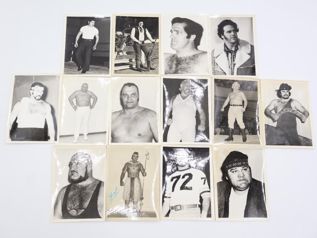 Amazing Collection of Vintage Portland Wrestling Photos, Some Autographed: Rare collection of vintage photographs of famous wrestlers from about the 70's who were a part of the Portland Wrestling scene. Jimmy Snuka's photograph appears to be signed 'Great Snuka', signature o