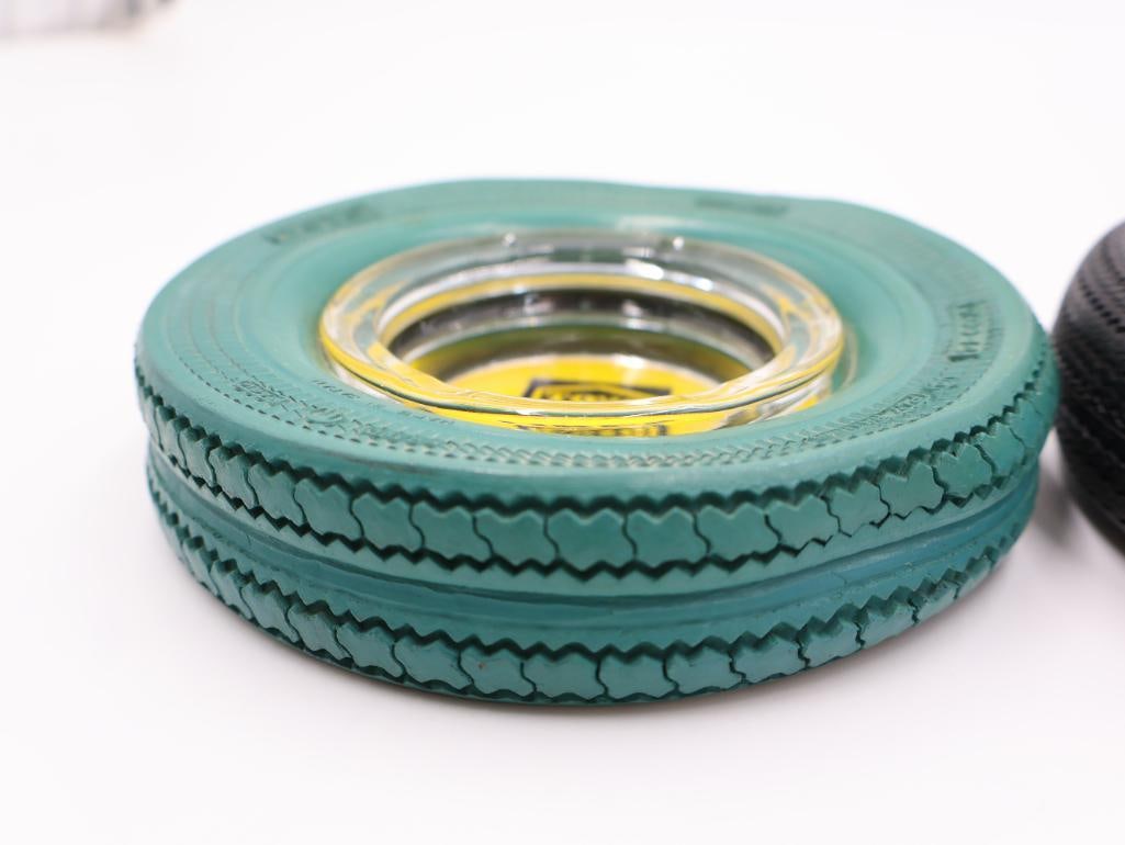 Three Vintage Tire Advertising Ashtrays - 7