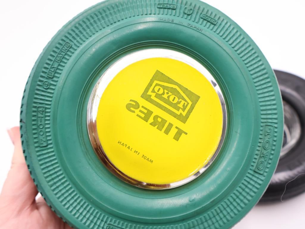 Three Vintage Tire Advertising Ashtrays - 8