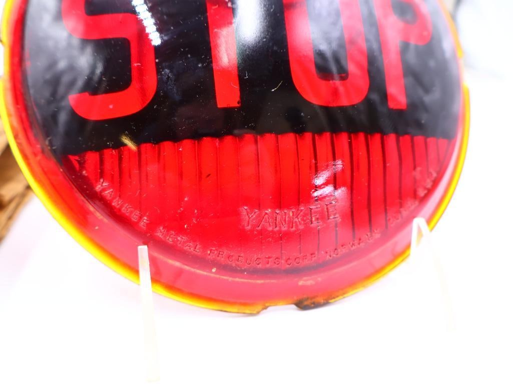 Two Vintage Stop Sign Signal Replacement Glass - 3