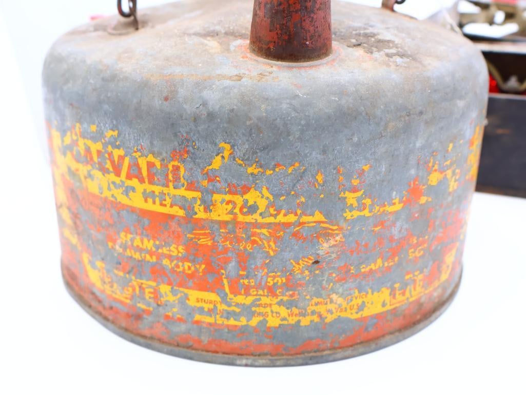 Vintage Gas Can, Reflective Signals, Tow Sign and Goodyear Gift Set - 5